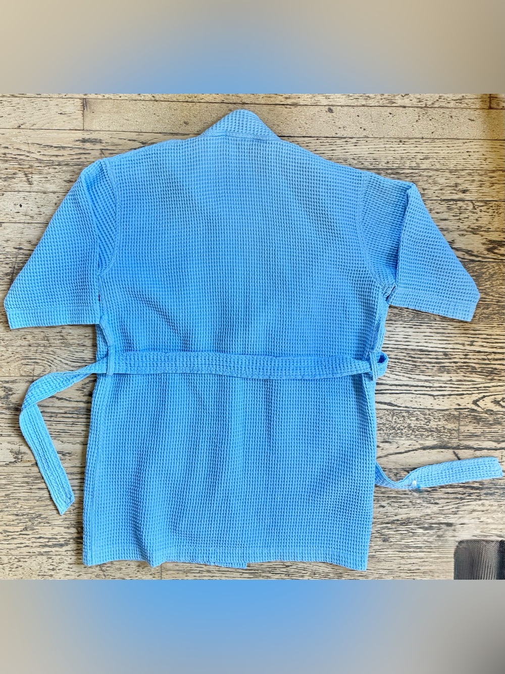 Light Blue Waffle Knit Robe - Picture 2 of 7